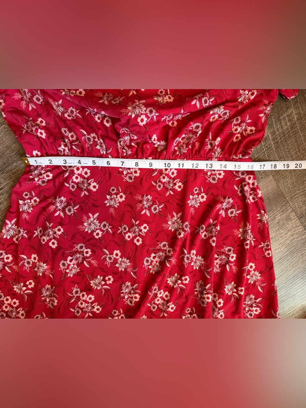 LOFT Floral Fit & Flare Dress Size 8 Raspberry Pink Puff Sleeve GUC - Picture 11 of 11